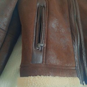 Men's Classic Sheepskin Leather Bomber Jacket